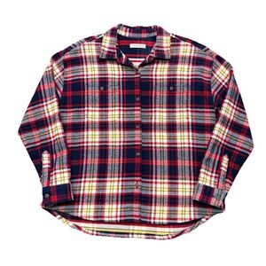 Outerknown Flannel Shirt Mens XS Multicolor Plaid Long Sleeve Organic Cotton